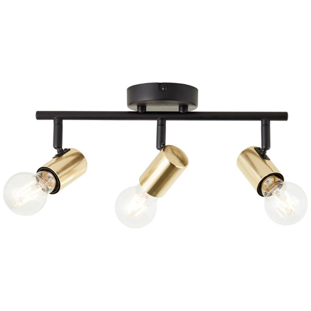 Zwart met gouden plafondlamp Kerry 3-lichts Brilliant 4004353409042