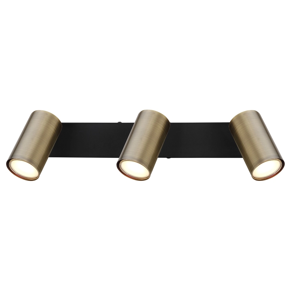 Plafondlamp 3-lichts Robby zwart met brons Globo 9007371442980