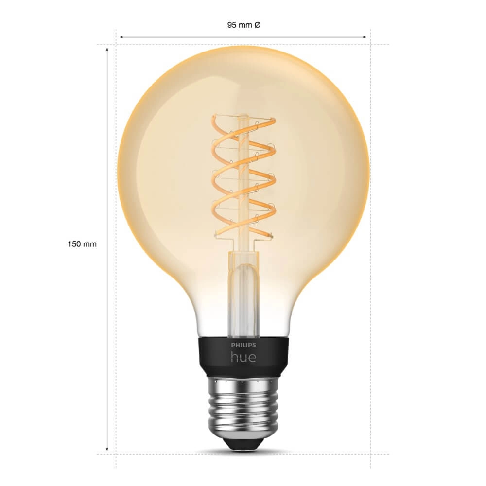 Hue - E27 - 7W - White Globe - G93 Philips 8719514343009