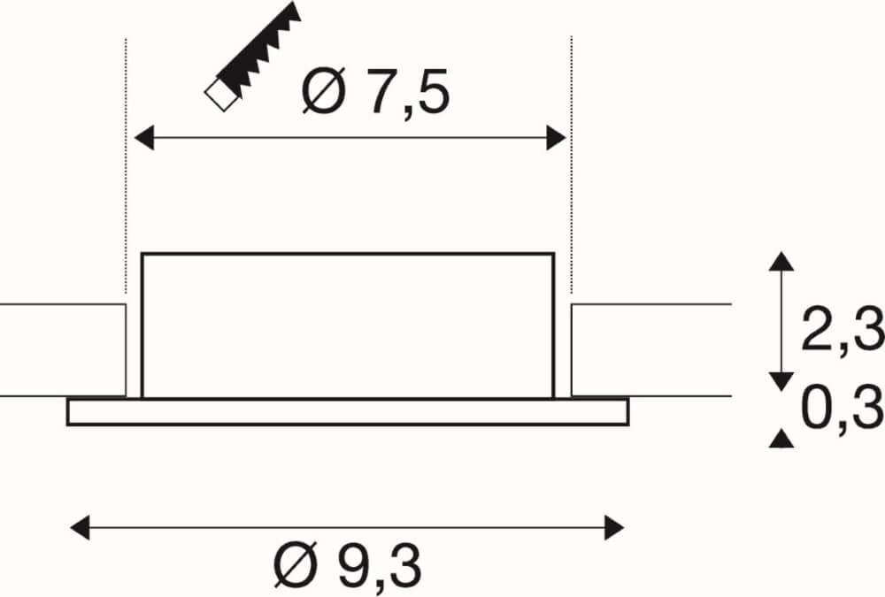 Inbouwring New Tria 75 rond wit - zonder fitting SLV 4024163276474