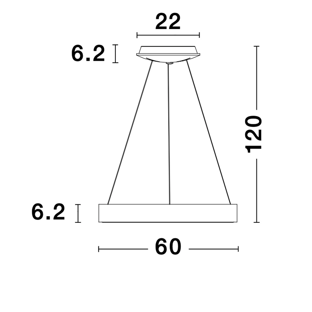 Hanglamp Rando Thin koffie bruin Ø 60cm Lyora 5212017420244