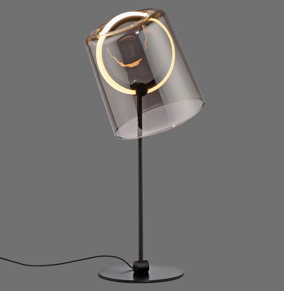 Tafellamp Zula zwart met smoke glas Paul Neuhaus 4012248385869