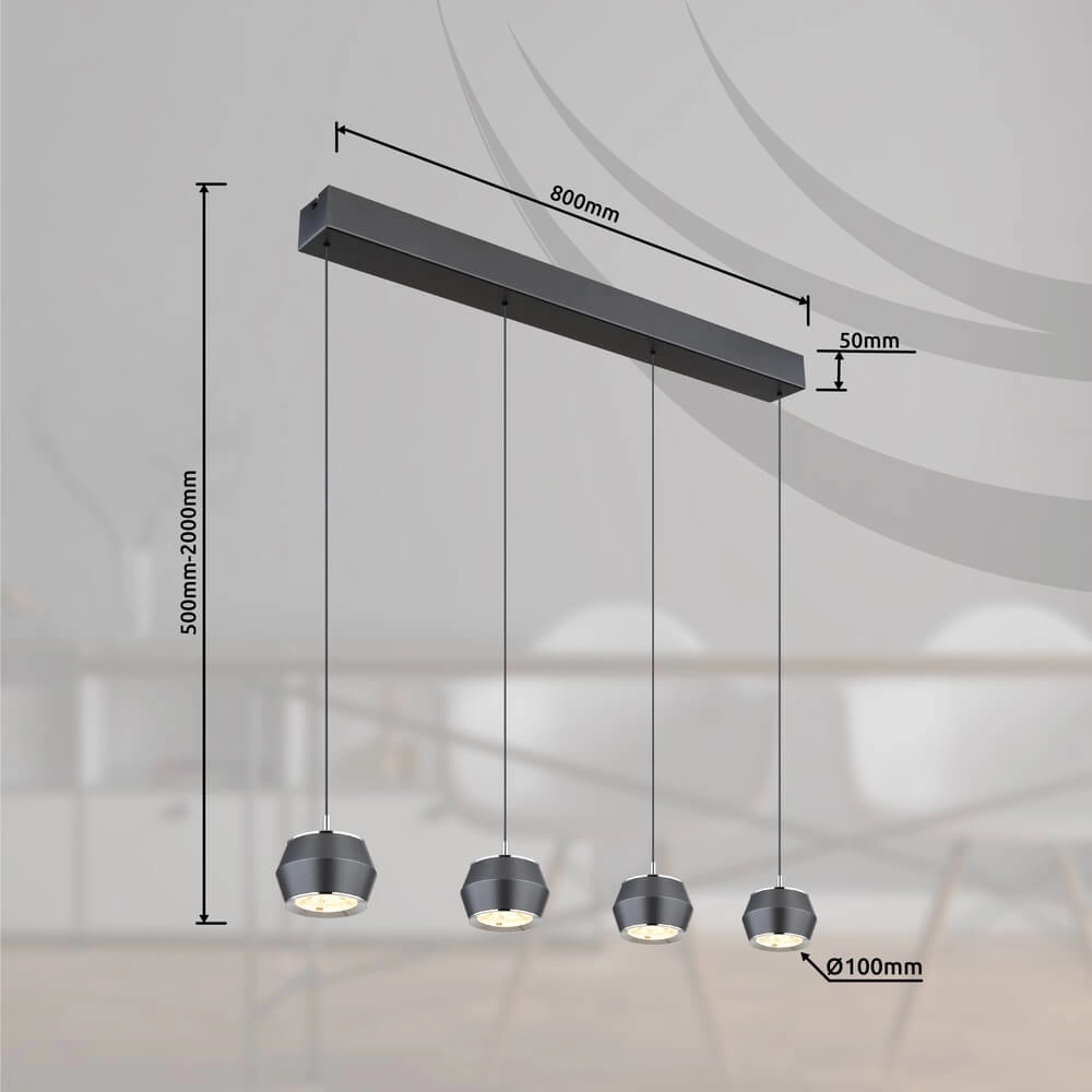 Ronde hanglamp Marthy grijs Ø 10cm Globo 9007371452118