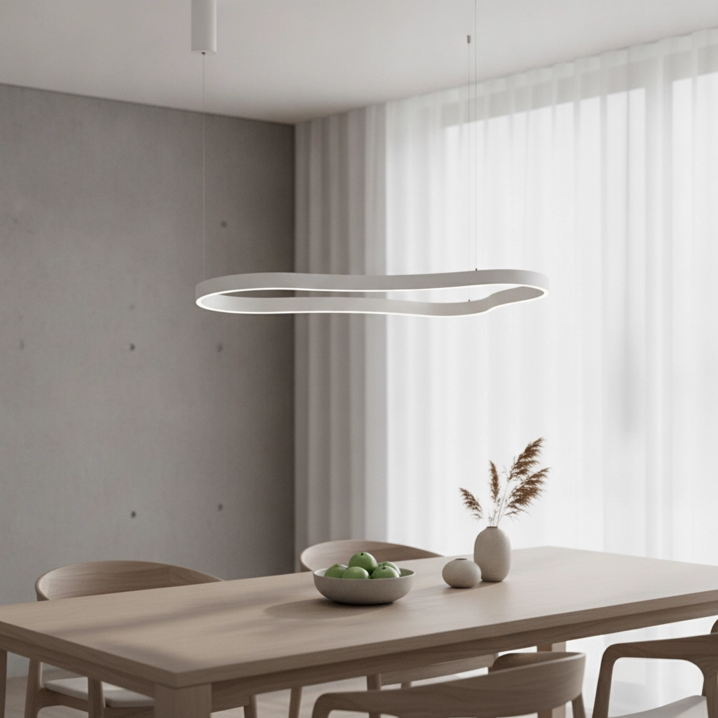 Natuurlijke vorm hanglamp Dussa wit 120cm