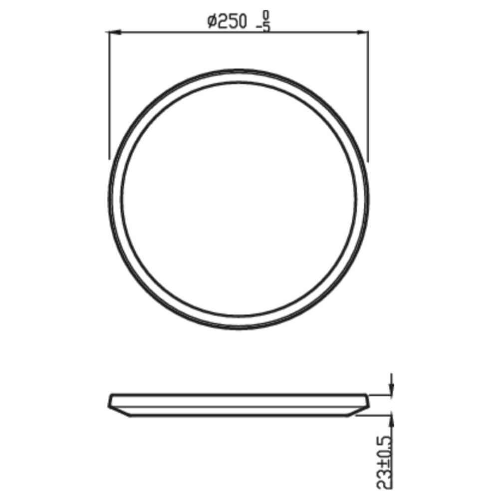 Zwarte plafonnière SuperSlim Ø 25cm Philips 8719514417977