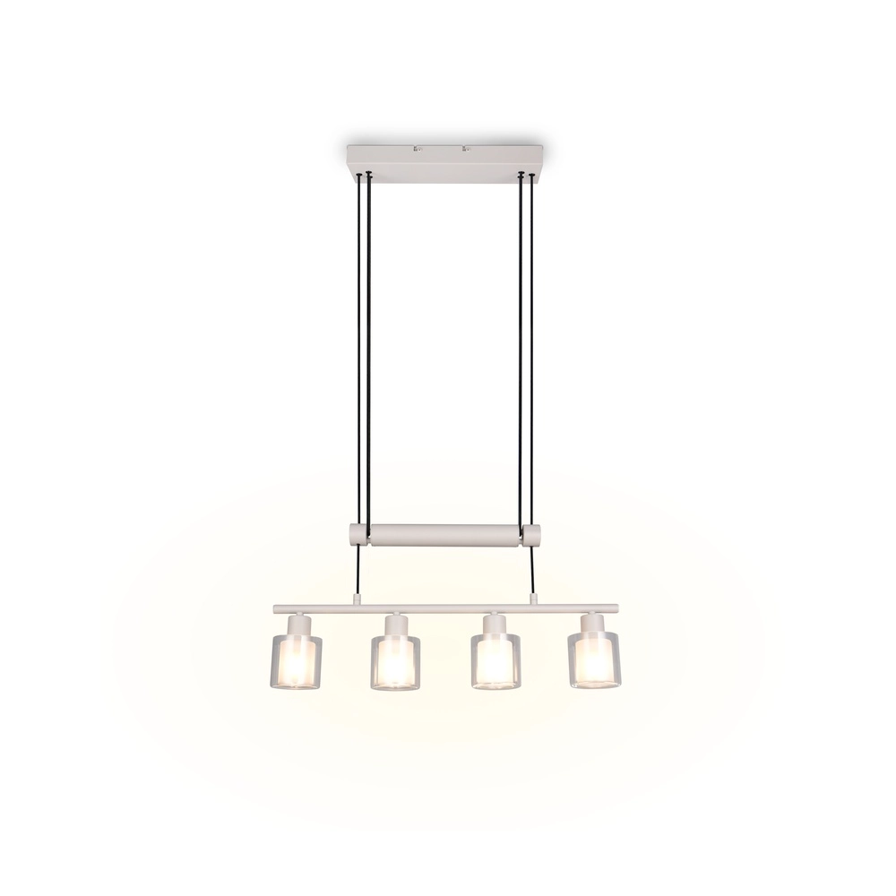 Hanglamp Neralo 4-lichts grijs Trio 4017807702910