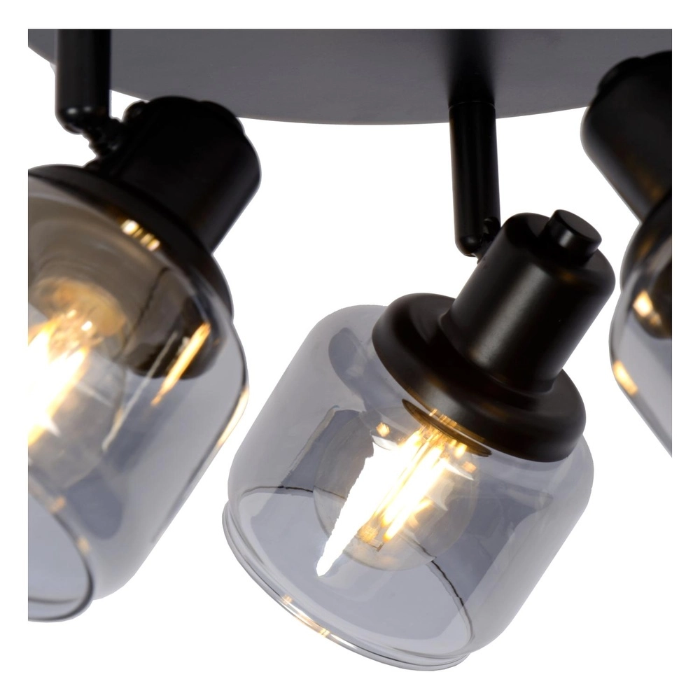 Plafondlamp Bjorn 3-lichts zwart Lucide 5411212771278