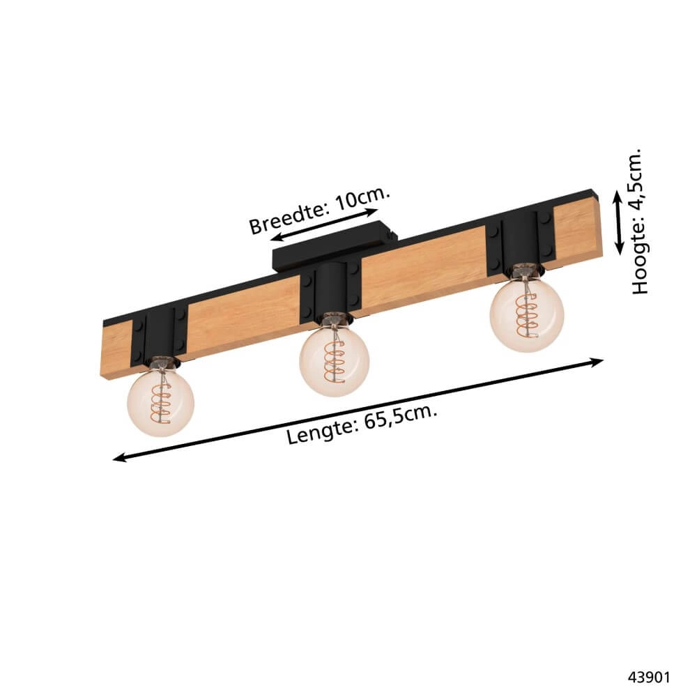 Houten plafondlamp Bailrigg Eglo 9002759439019