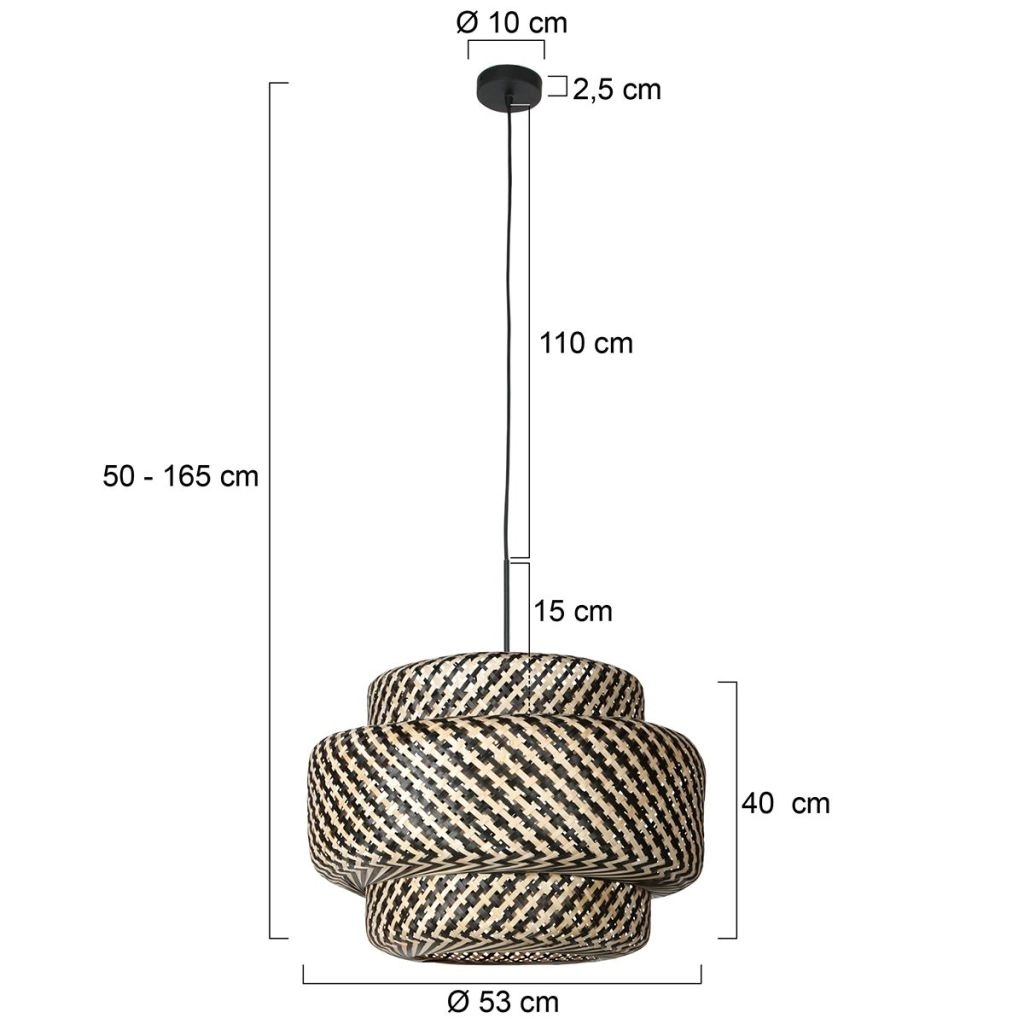 Hanglamp Nox Light met bamboe kap Ø53cm Steinhauer 8712746182729