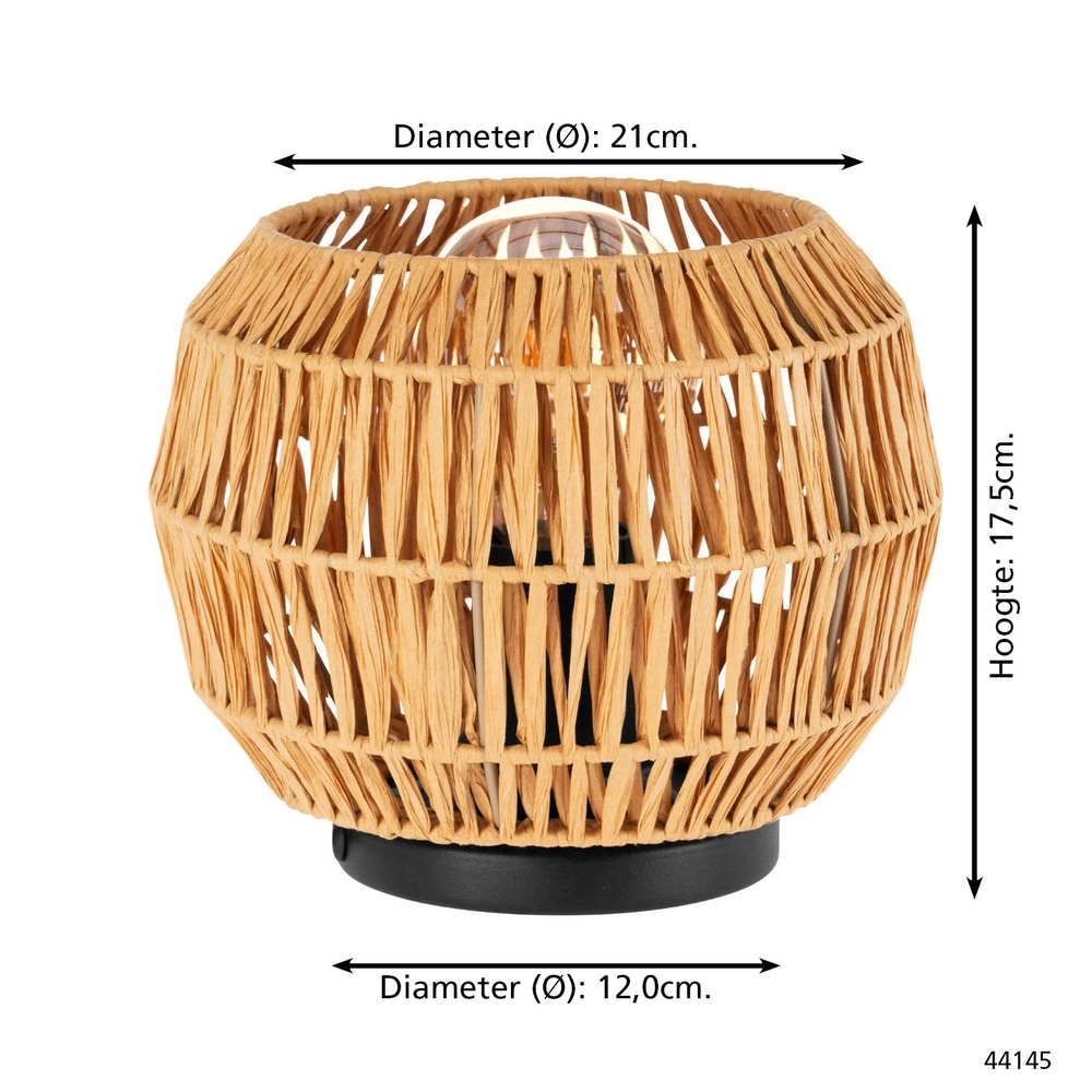 Rotan tafellamp Sheldon Ø 21cm Eglo 9008606359806