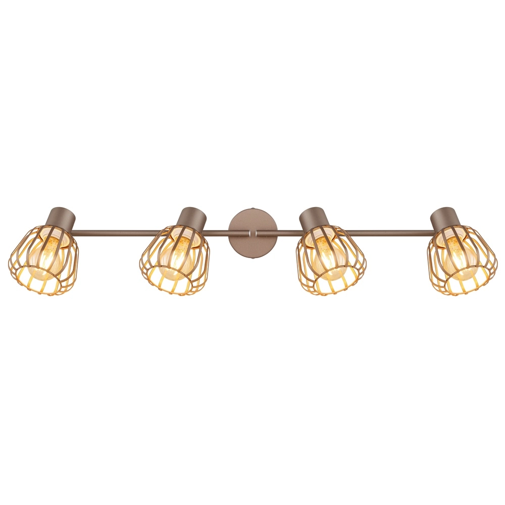 Plafondlamp Olin 4-lichts koffie bruin Globo 9007371592579