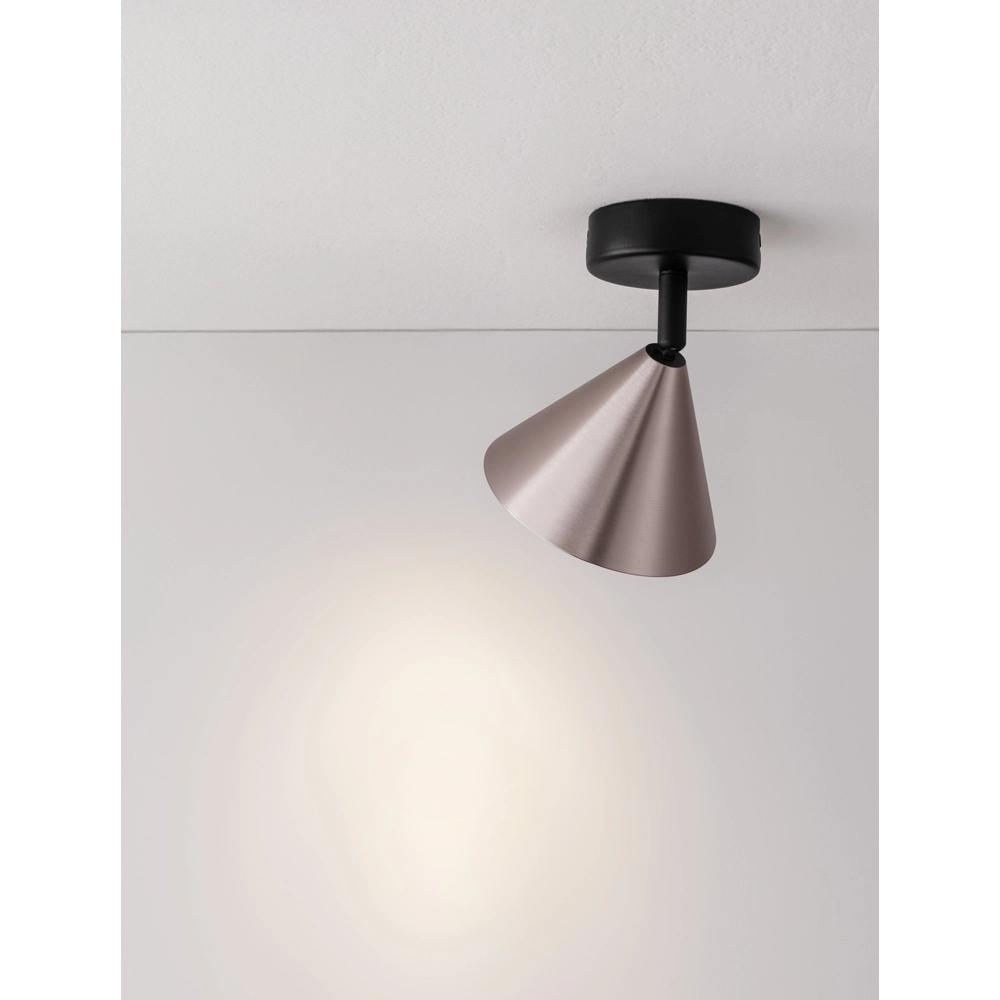 Plafondlamp Conico zwart met koffiebruin