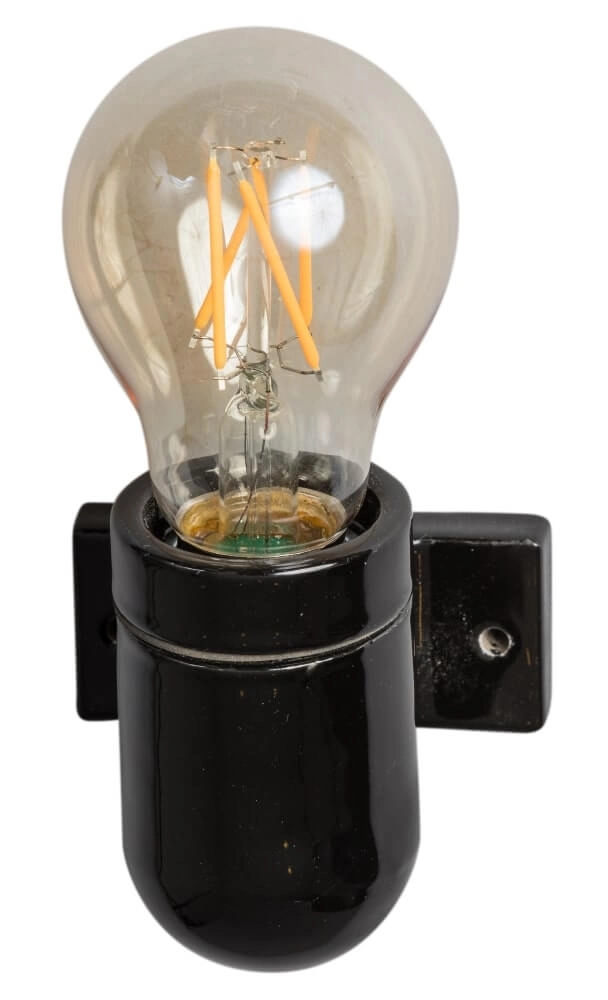 Porseleinen wandlamp Vintage Wall zwart