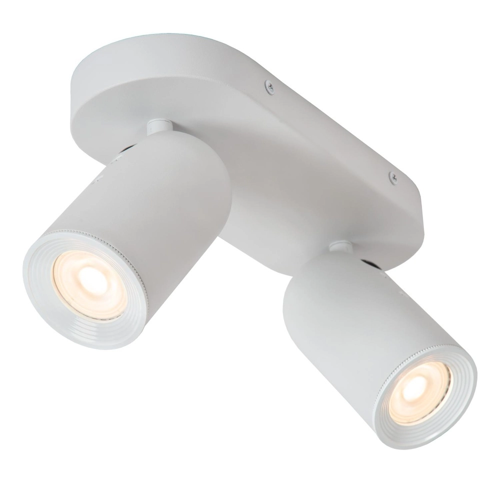 Plafondspot Punch 2-lichts wit Lucide 5411212134455