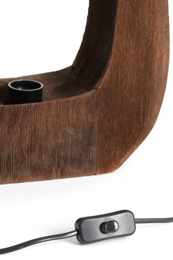 Donker houten tafellamp Kelafo 33 x 40cm Light & Living 8717807691080