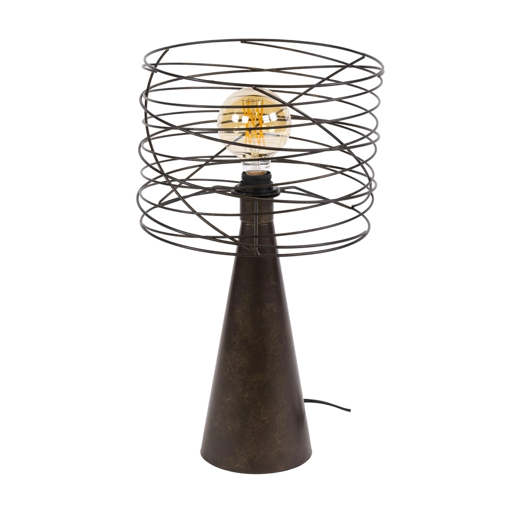 Urban bruine tafellamp Curl met draad kap Lyora 8716803512511