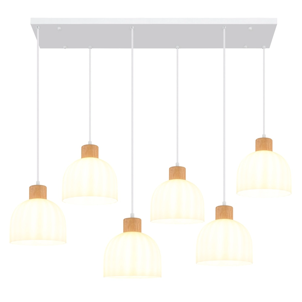 6-lichts hanglamp Swanson wit Globo 9007371584000