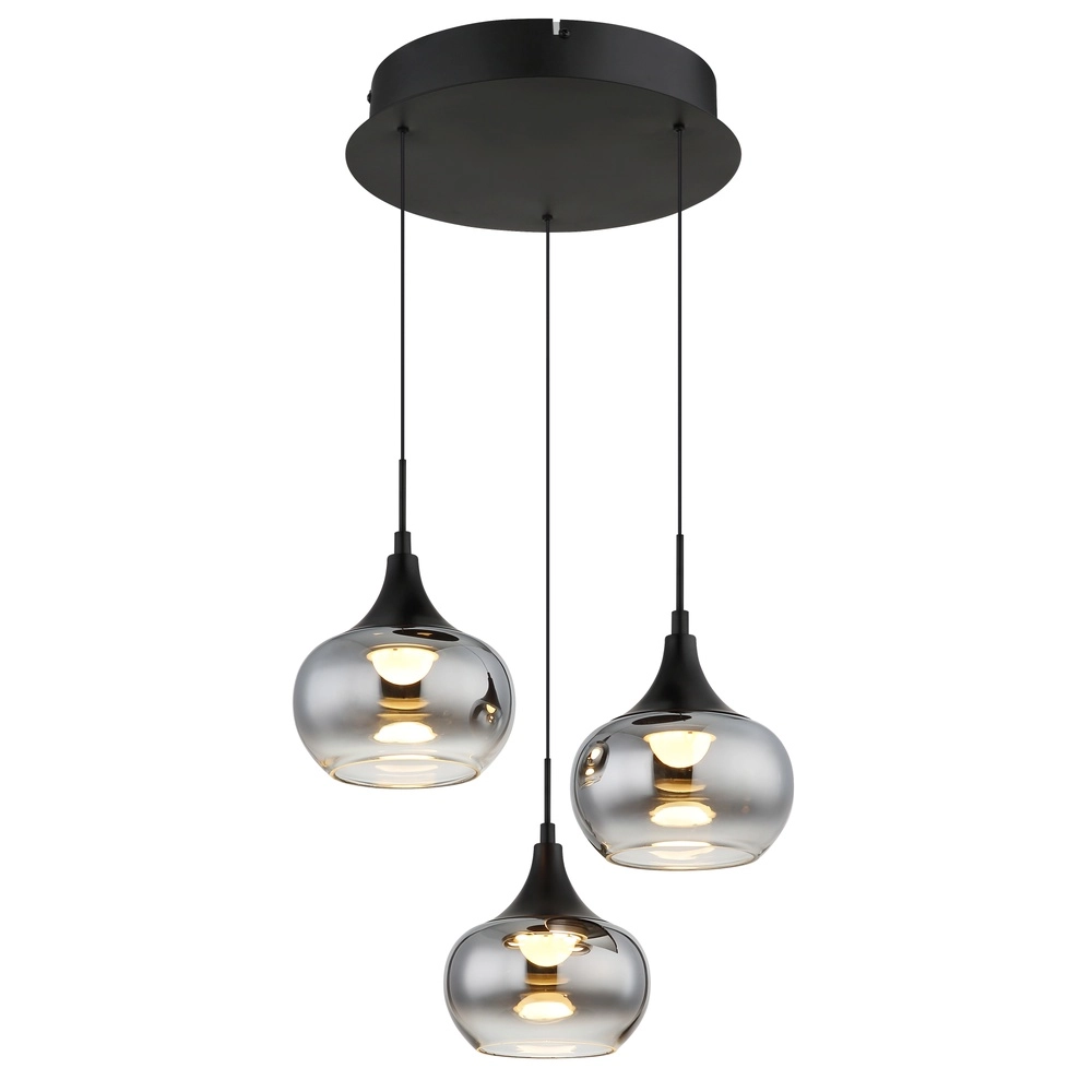 Design hanglamp Lui 3-lichts zwart