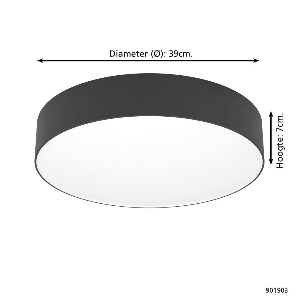 Design plafondlamp Gallizzi-Z smart zwart Ø 39cm Eglo 9008606358168