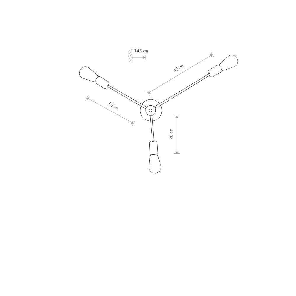 3-lichts plafondlamp Mill Lyora 5903139913690