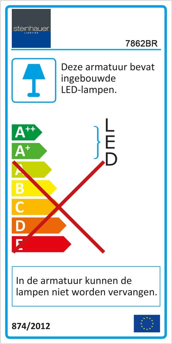 Led vloer leeslamp Zenith 2x6w - 2200K - 118cm bronsbruin Steinhauer 8712746113433