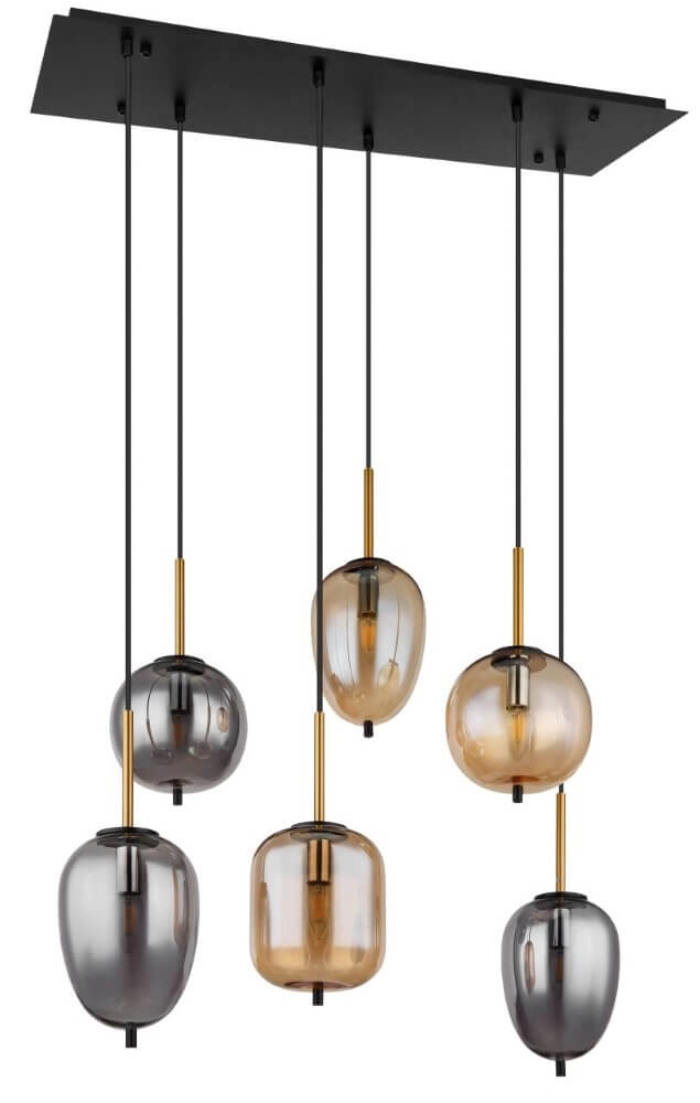 6-lichts hanglamp Blacky zwart Globo 9007371440702