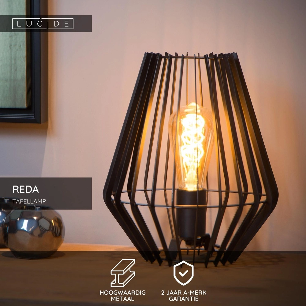 Tafellamp Reda zwart Lucide 5411212782496