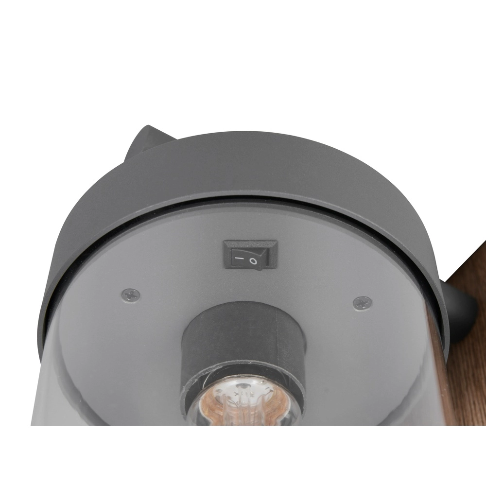 Wandlamp Sambesi grijs met hout Trio 4017807647587