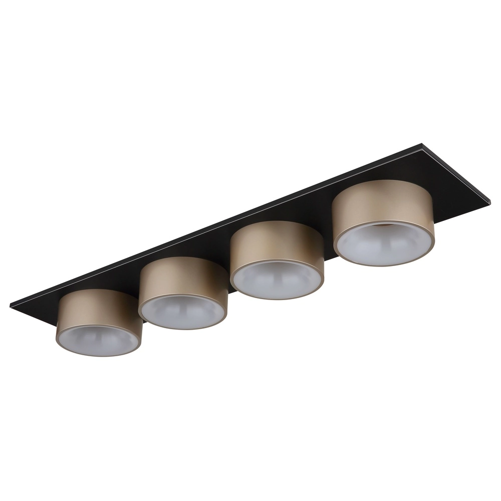 4-lichts plafondlamp Raymond zwart met champagne Globo 9007371525874
