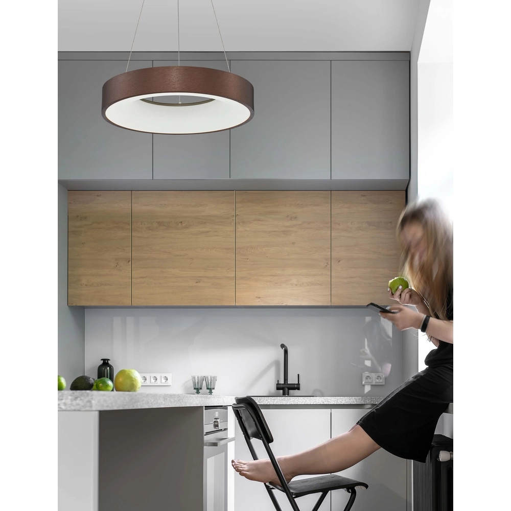 Hanglamp Rando Thin koffie bruin Ø 38cm