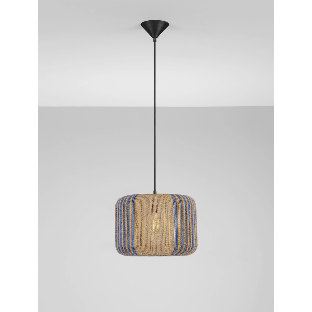 Hanglamp Abby Ø 33cm bruin met blauw Hanglamp Abby Ø 33cm bruin met blauw