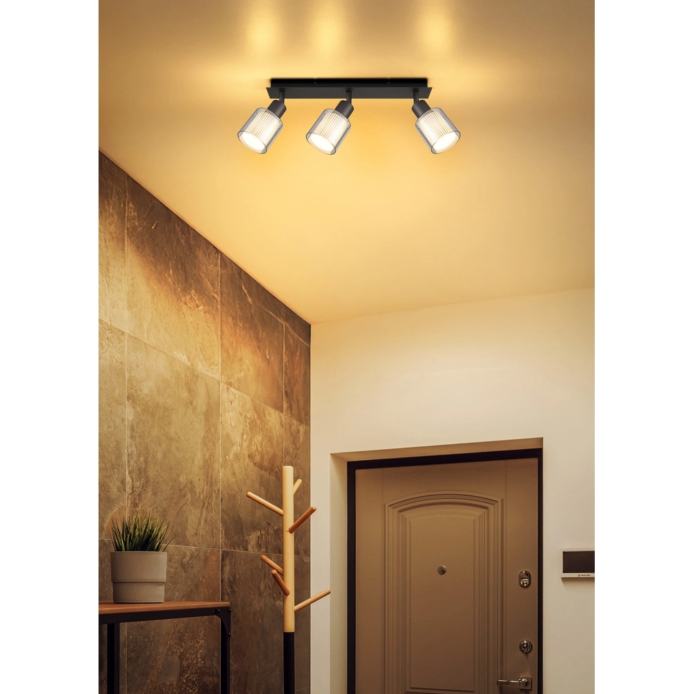 Design plafondlamp Villegas 3-lichts gunmetal Globo 9007371575947