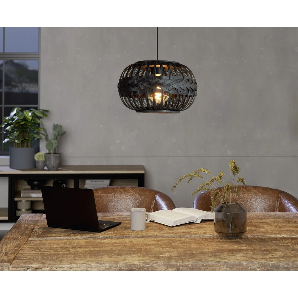 Zwart hanglamp Towcester Ø 38cm - hout Eglo 9002759439132