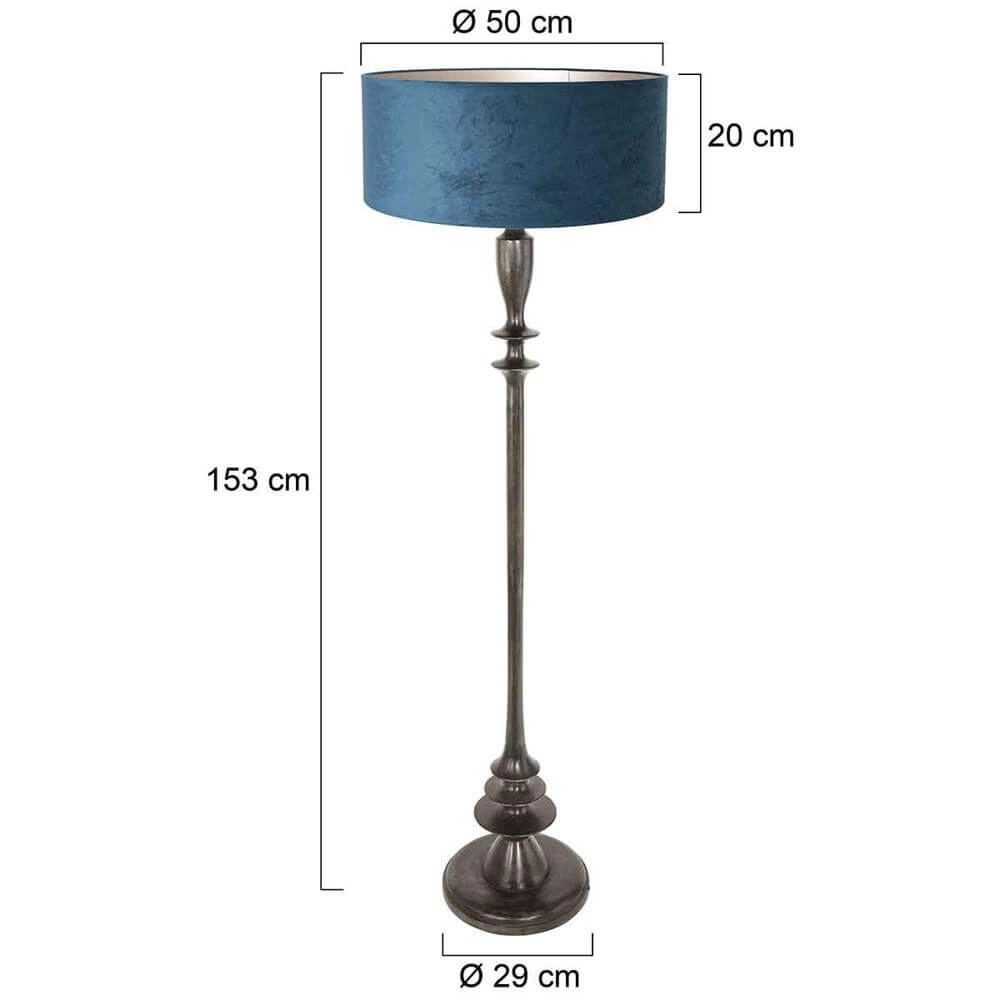 Vloerlamp Bois met blauwe kap Steinhauer 8712746172805