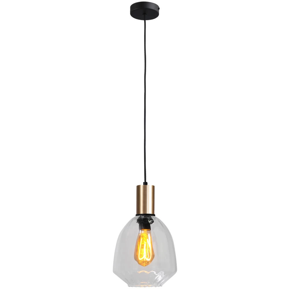 Hanglamp goud Porto met Nicolette clear glas - Ø 20cm Masterlight 8718121269245