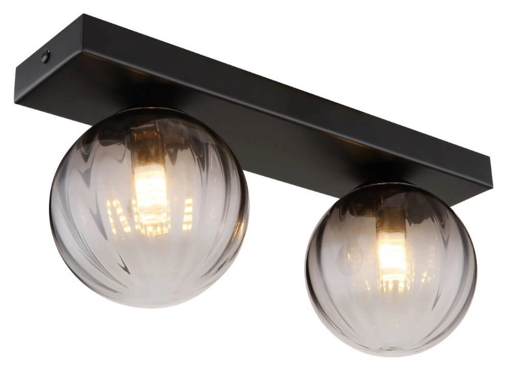 2-lichts plafondlamp Dallerta smoke glas 2-lichts plafondlamp Dallerta smoke glas