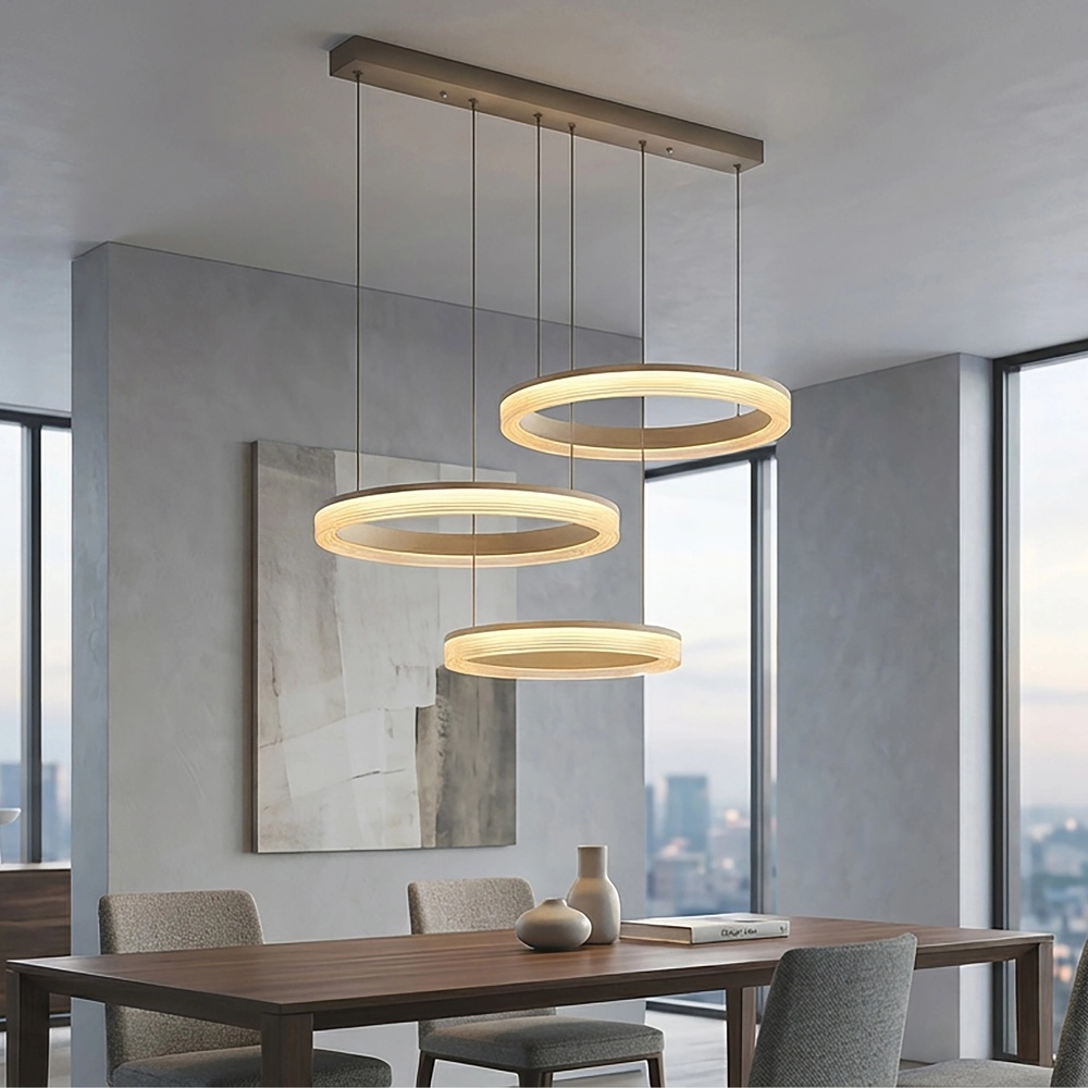 Design hanglamp Lumen Rings zand bruin Searchlight 5,05342E+12