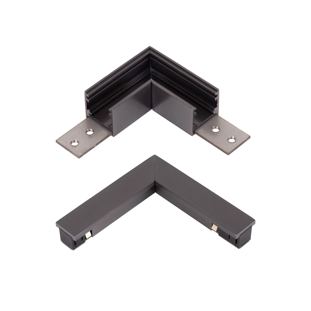 L-connector 1-fase Linial mat zwart chroom
