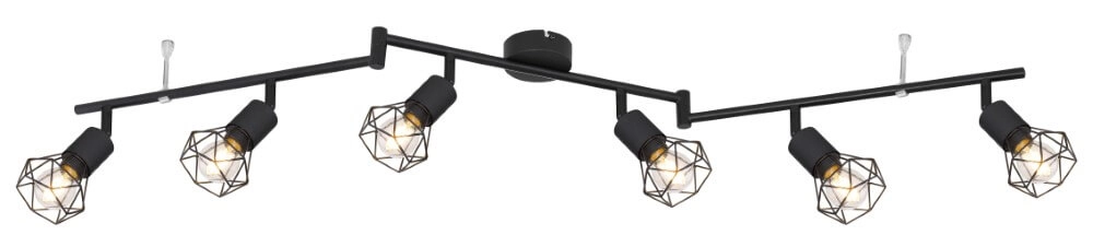 Plafondlamp Xara I zwart 6-lichts