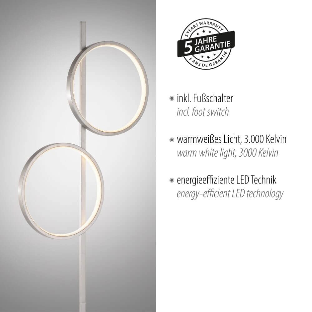 Vloerlamp Mini Ritus zilver Just Light 4043689002091
