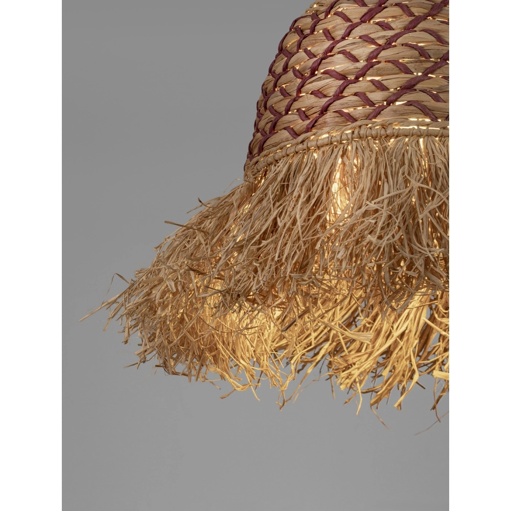 Stro lamp Sorello rood met bruin Lyora 5212017477408