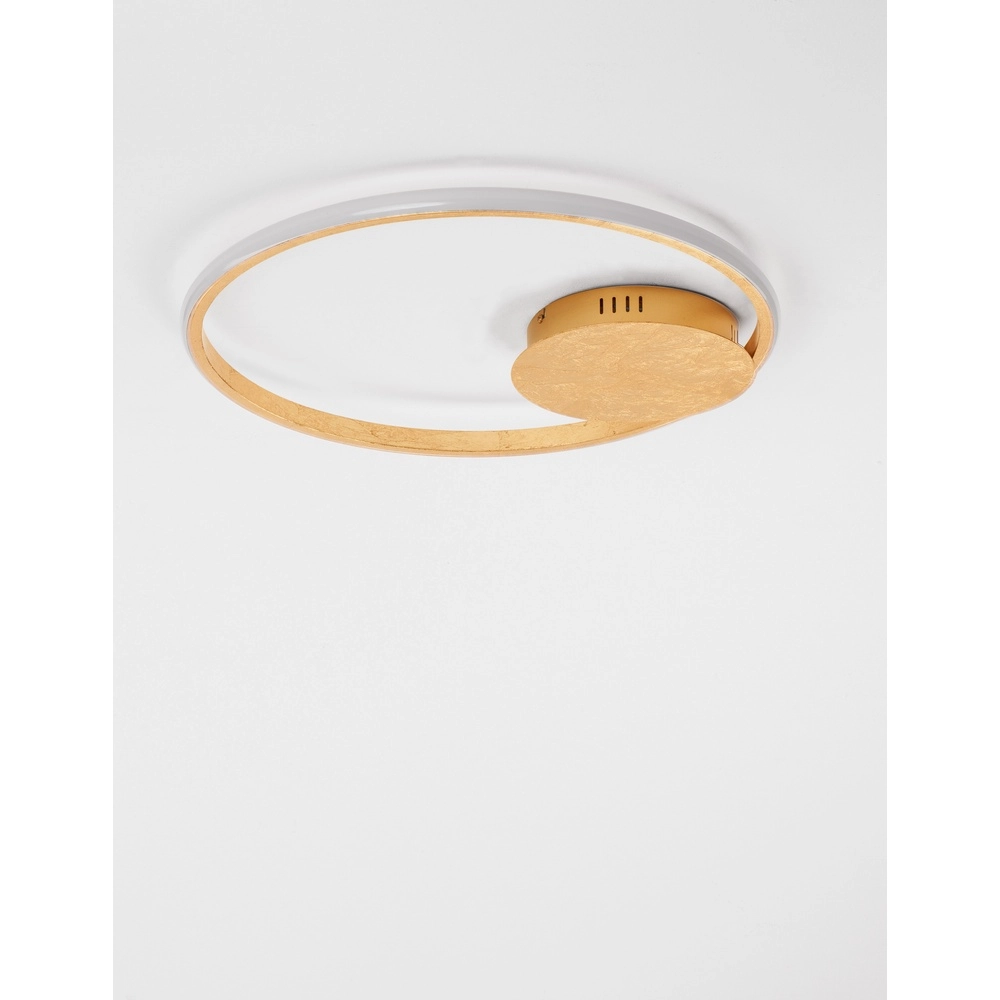 Ronde plafondlamp Fuline goud Ø 50cm Lyora 5212017419668