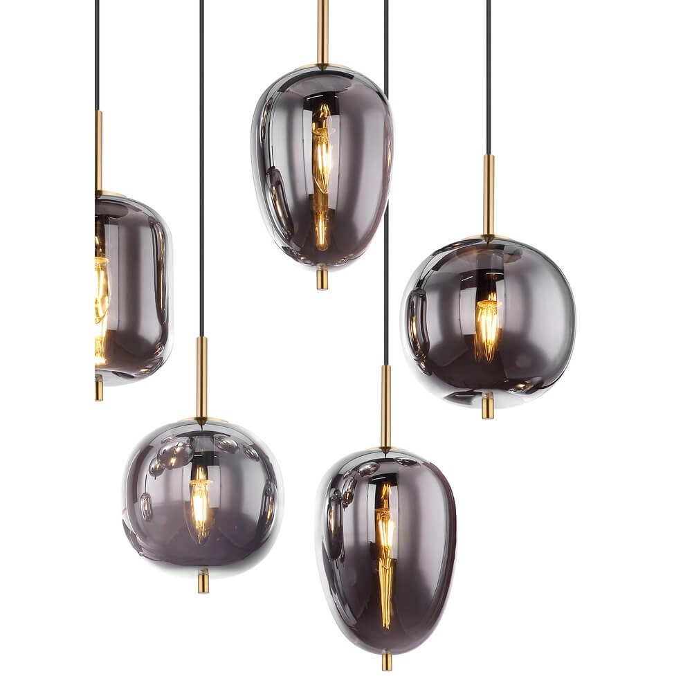 Gouden hanglamp Blacky I 8-lichts Globo 9007371419036