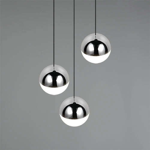 3-lichts hanglamp Senta rond chroom Trio 4017807685824