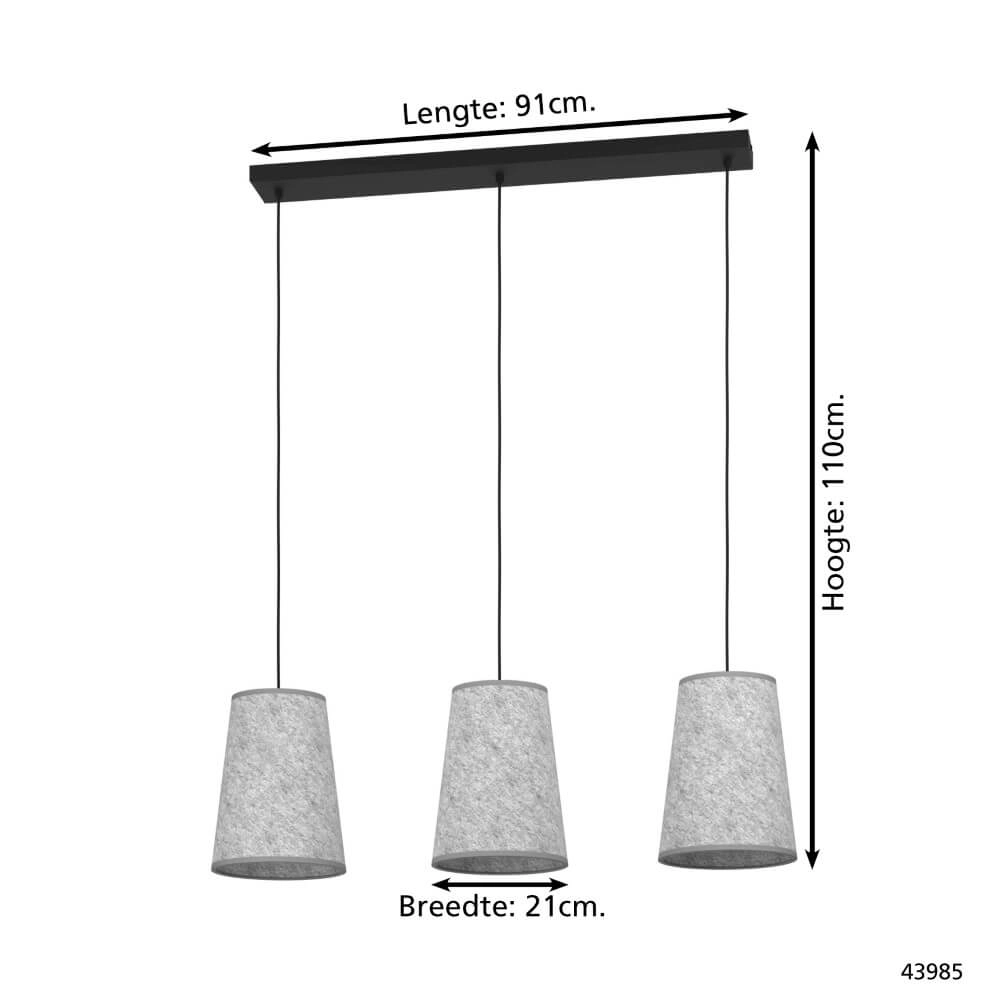 Textiel hanglamp Alsager 3-lichts Eglo 9002759439859
