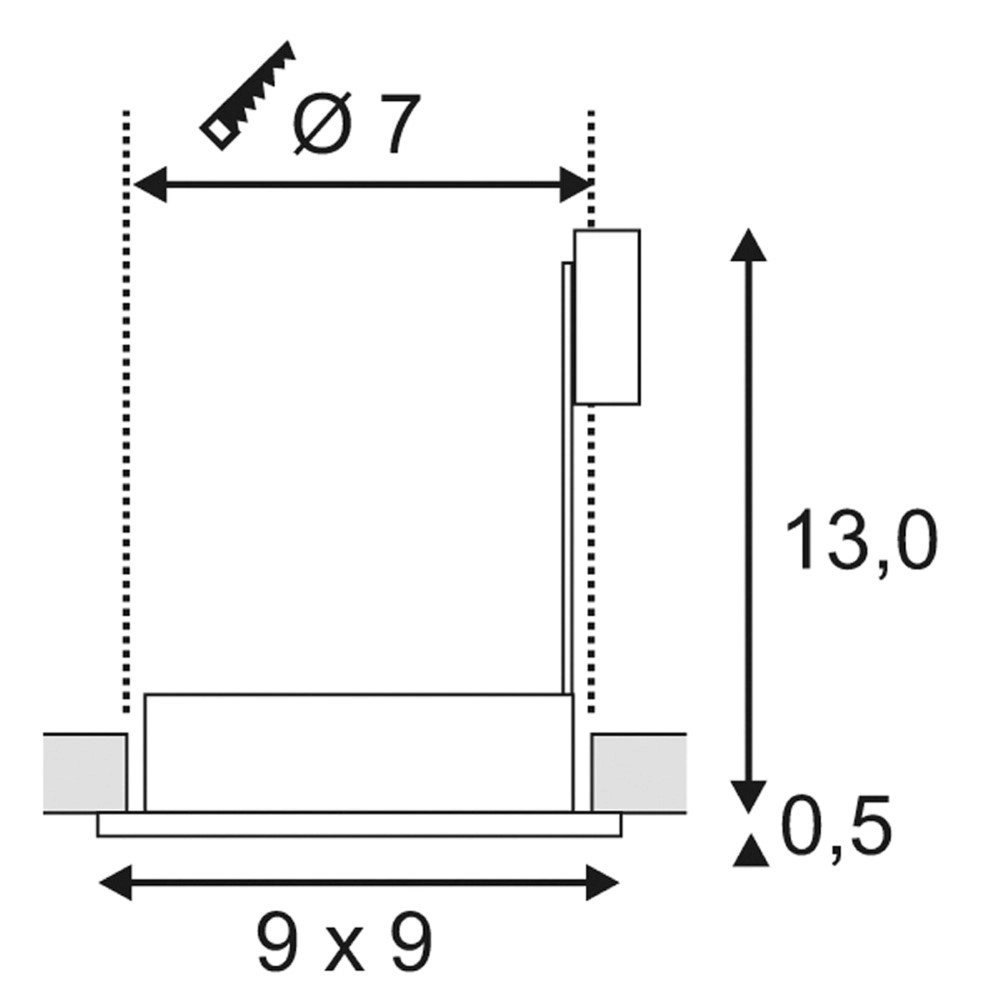 Inbouwspot Dolix Out GU10 Square voor buiten titaan SLV 4024163194891