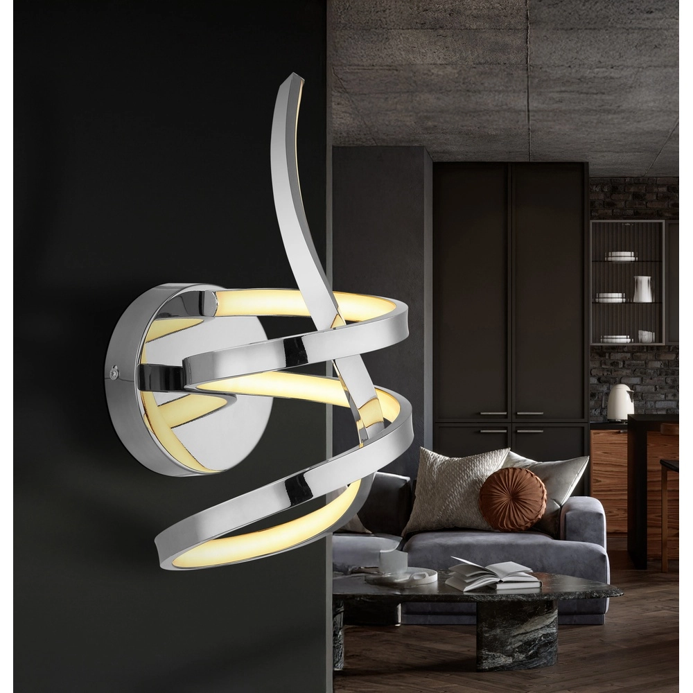 Krul wandlamp Iduna chroom Globo 9007371513420