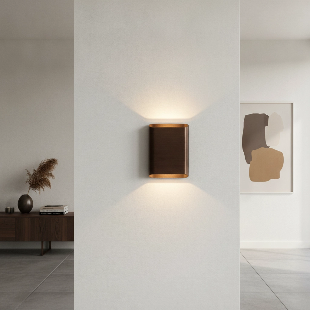 Wandlamp Diaz L Brons geborsteld