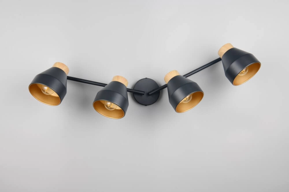 Design plafondlamp 4-lichts Valentin zwart Trio 4017807637434