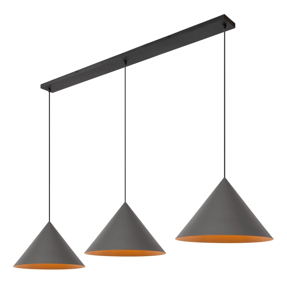 3-lichts hanglamp Spitze grijs Lucide Vibes 5411212212184